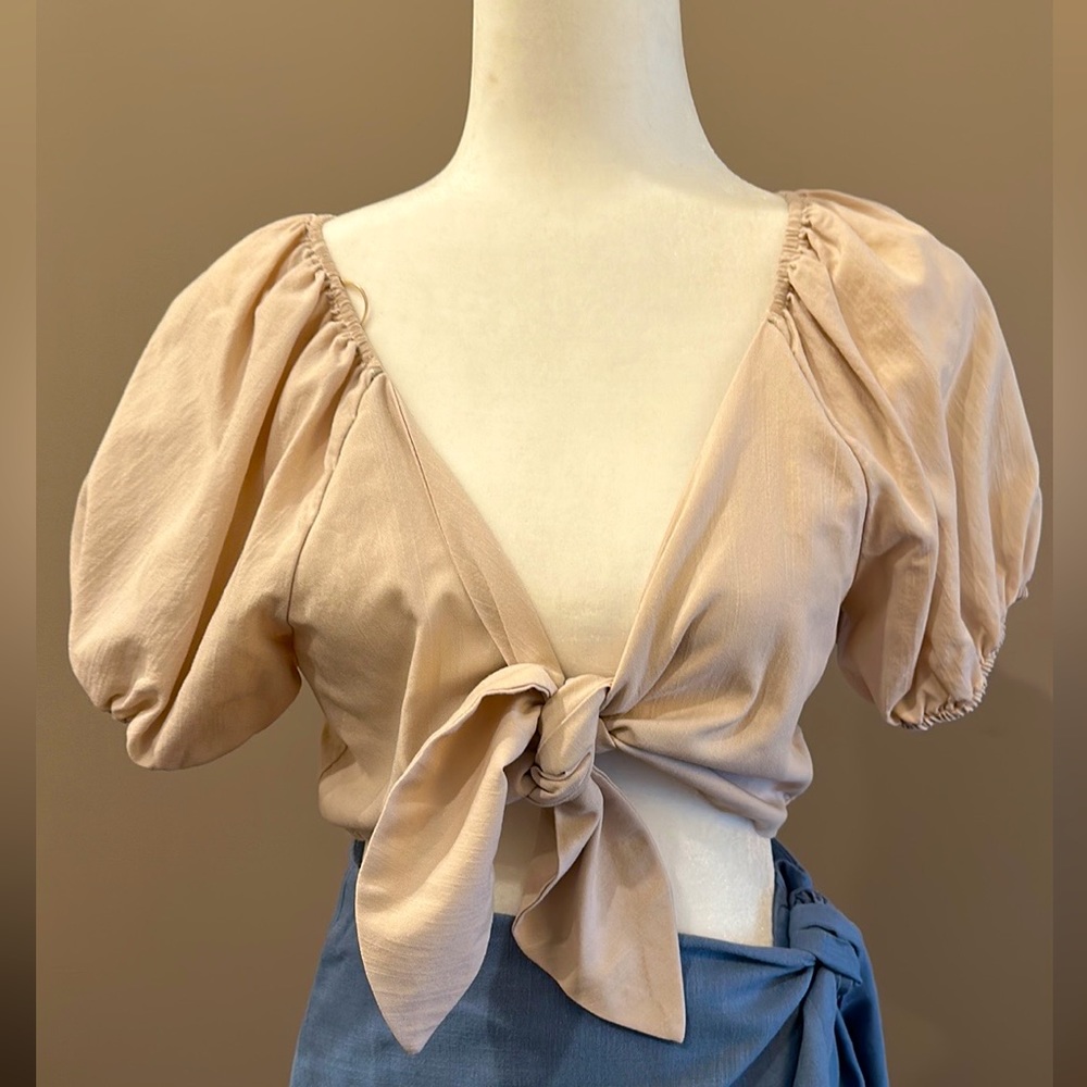 Crescent Tie Front Top